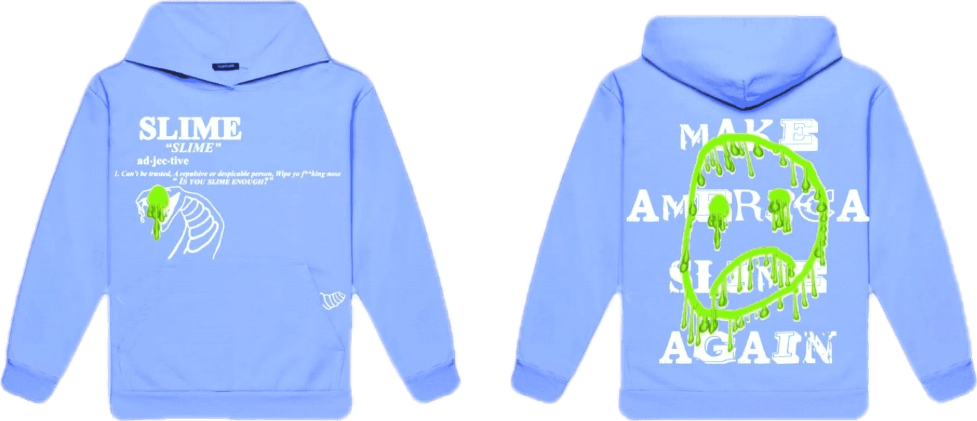 “Slimey Smiley" - Hoodie (Baby Blue)